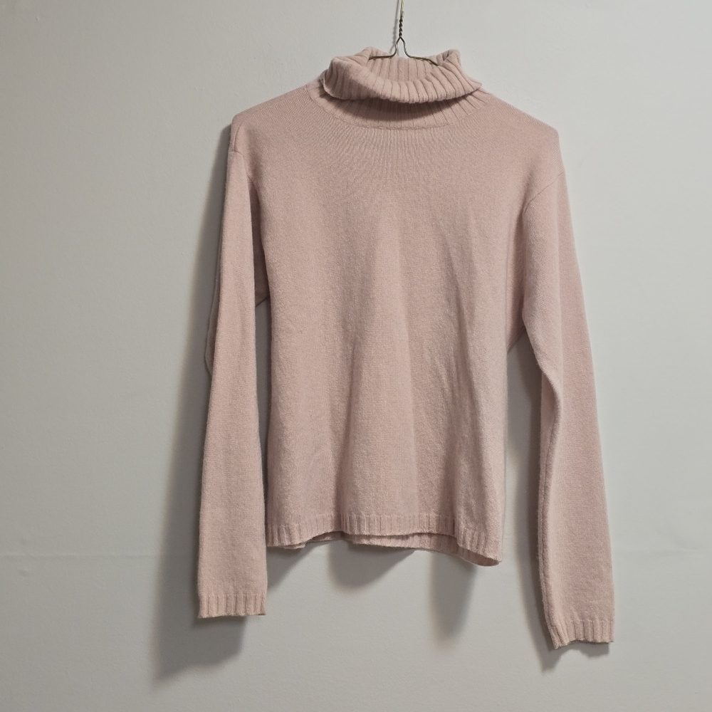 The Work Connection Light Pink Turtleneck Sweater